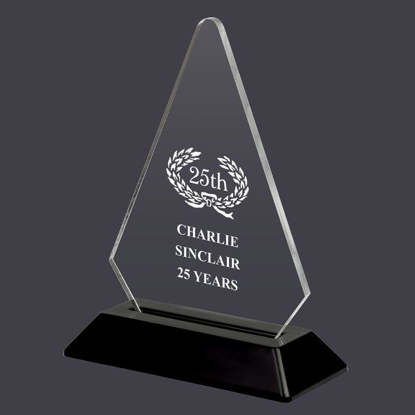 6-1/4" Custom Engraved Arrowhead Acrylic Award