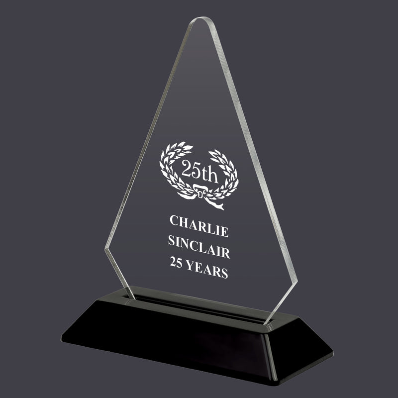 6-1/4" Custom Engraved Arrowhead Acrylic Award