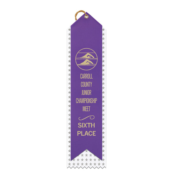 2-1/2" X 10" Custom Star Point Top 2 Layered Ribbon
