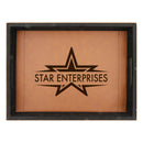 16" x 12" Custom Brown Leatherette Tray