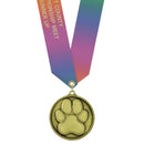 2" CL Award Medal With Custom Specialty Satin Neck Ribbon