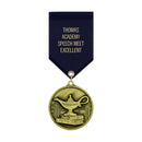 2" Stock CL Award Medal With Custom Satin Drape