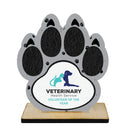 5" Paw Print Shape Birchwood Award Trophy With Birchwood Base