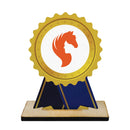 5" Rosette Shape Birchwood Award Trophy With Birchwood Base