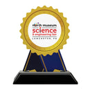 5" Rosette Shape Birchwood Award Trophy With Black Base