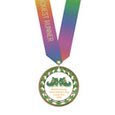 2-3/4" Custom RSG Award Medal With Specialty Satin Neck Ribbon