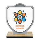 5" Shield Shape Birchwood Award Trophy With Birchwood Base