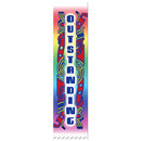 2" x 8" Stock Multicolor Pinked Top Outstanding Award Ribbon