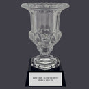 7-1/2" Custom Engraved Tulip Optical Crystal Trophy With Attached Base