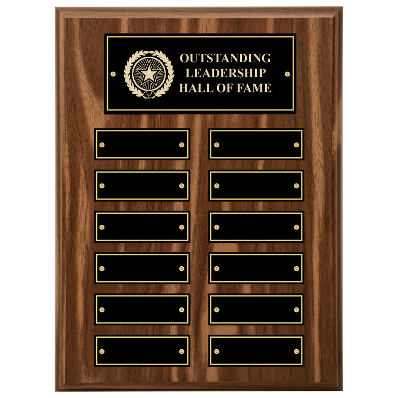9" x 12" Custom Walnut Perpetual Plaque