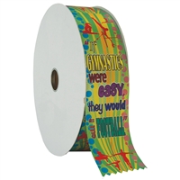 2" Wide Multicolor "Gym Football" Stock Ribbon Rolls - 100 yds.