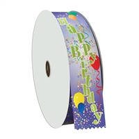 2" Wide Multicolor "Happy Birthday Balloon" Stock Ribbon Rolls - 100 yds.