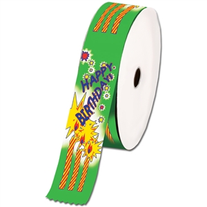 2" Wide Multicolor "Happy Birthday" Stock Ribbon Rolls - 100 yds.