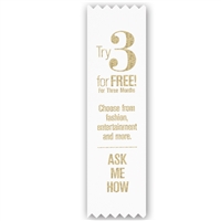 1-5/8" x 6" Hot Stamped Pinked Top and Bottom Ribbons