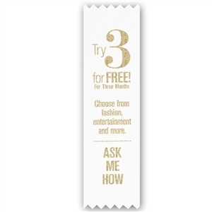 1-5/8" x 6" Hot Stamped Pinked Top and Bottom Ribbons