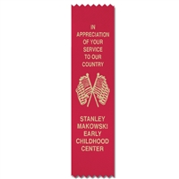 2" x 8" Hot Stamped Pinked Top and Bottom Ribbons