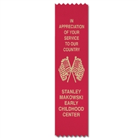2-1/2" x 8" Hot Stamped Pinked Top and Bottom Ribbons