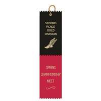 2-1/2" x 10" Custom Hot Stamped 2 Layered Pinked Top Ribbon