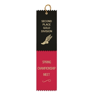 2-1/2" x 10" Custom Hot Stamped 2 Layered Pinked Top Ribbon