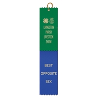 2-1/2" x 12" Custom Hot Stamped 2 Layered Pinked Top Ribbon