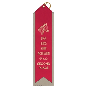2-1/2" x 10" Custom Hot Stamped 2 Layered Point Top Ribbon