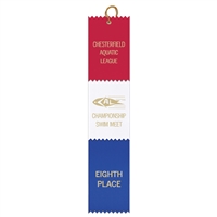 2-1/2 " x 12" Custom Hot Stamped 3 Layered Pinked Top Ribbon