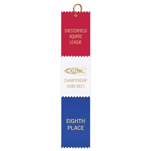2-1/2 " x 12" Custom Hot Stamped 3 Layered Pinked Top Ribbon