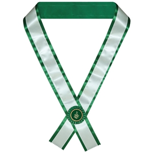 Custom Unprinted 2 Layer Contestant Award Sash, 3" Rosette