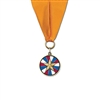 1-1/8" CXC Color Fill Medal w/ Grosgrain Neck Ribbon