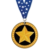 3-1/2" Stock Acrylic Medal With Grosgrain Neck Ribbon