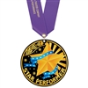 3-1/2" Stock Acrylic Medal With Custom Satin Neck Ribbon