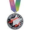 3-1/2" Stock Acrylic Medal With Custom Specialty Satin Neck Ribbon
