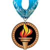 3-1/2" Stock Acrylic Medal With Millennium Neck Ribbon