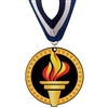 3-1/2" Stock Acrylic Medal With Custom Millennium Neck Ribbon