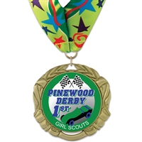 2-3/4" XBX Full Color Medal w/ Stock Millennium Neck Ribbon