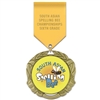 2-3/4" XBX Full Color Medal w/ Solid Color Satin Drape