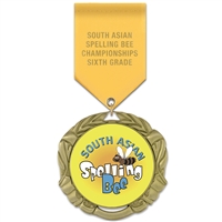 2-3/4" XBX Full Color Medal w/ Solid Color Satin Drape