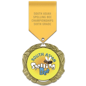 2-3/4" XBX Full Color Medal w/ Solid Color Satin Drape