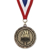 2-1/4" Cast LX Stock Medal w/ Red/White/Blue or Year Grosgrain Neck Ribbon