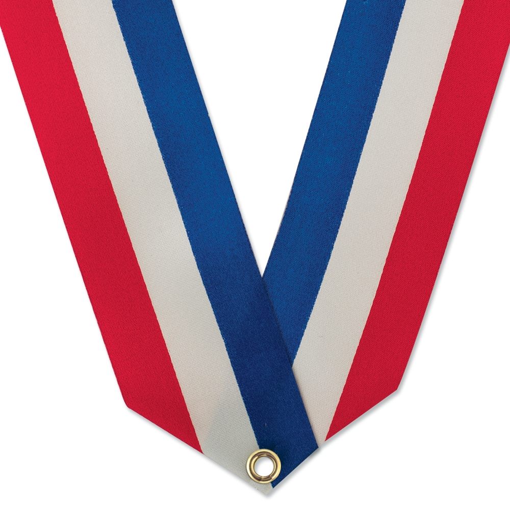 1-5/8 Rainbow or Red, White & Blue Neck Ribbon