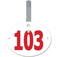 Oval Exhibitor Numbers w/ Hook
