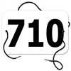 Small Rectangular Exhibitor Number w/ String