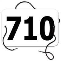 Small Rectangular Exhibitor Number w/ String