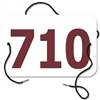 Small Rectangular Exhibitor Number w/ String