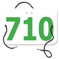 Large Rectangular Exhibitor Number w/ String