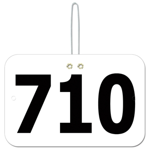 Large Rectangular Exhibitor Number w/ Hook