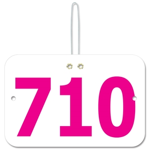 Large Rectangular Exhibitor Number w/ String