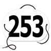 Large Oval Exhibitor Number w/ String