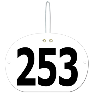 Large Oval Exhibitor Number w/ Hook