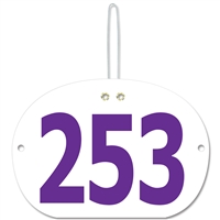 Large Oval Exhibitor Number w/ String